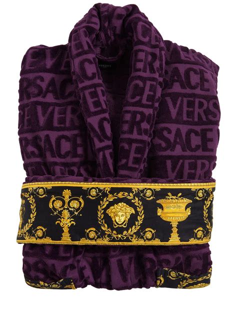 versace baroque bath robe|purple Versace bathrobe.